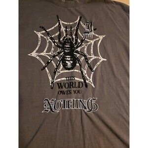Juren Graphic T-Shirt 3XL Black Hip Hop  Streetwear Spider Double Sided S Sleeve